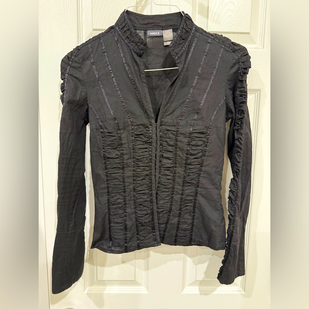 Black long sleeves corset shirt